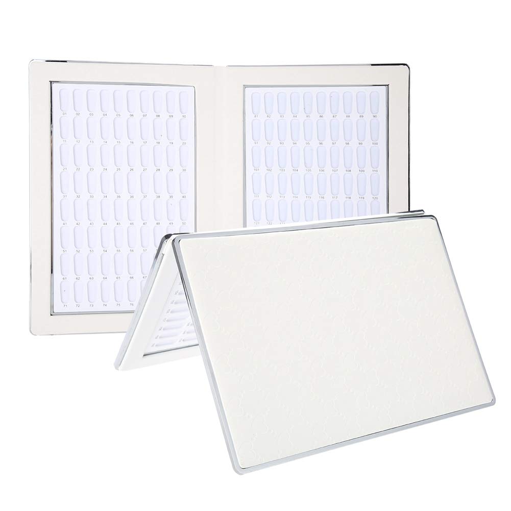 Bizzico 160 Slots Nail Gel Color Card | Leather Polish Display Book - White
