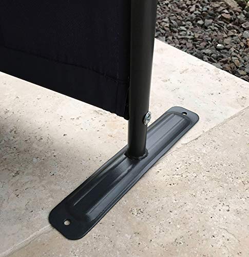 Jolof Store 3-Part Room Divider | 170x165cm Black Fabric Privacy Screen
