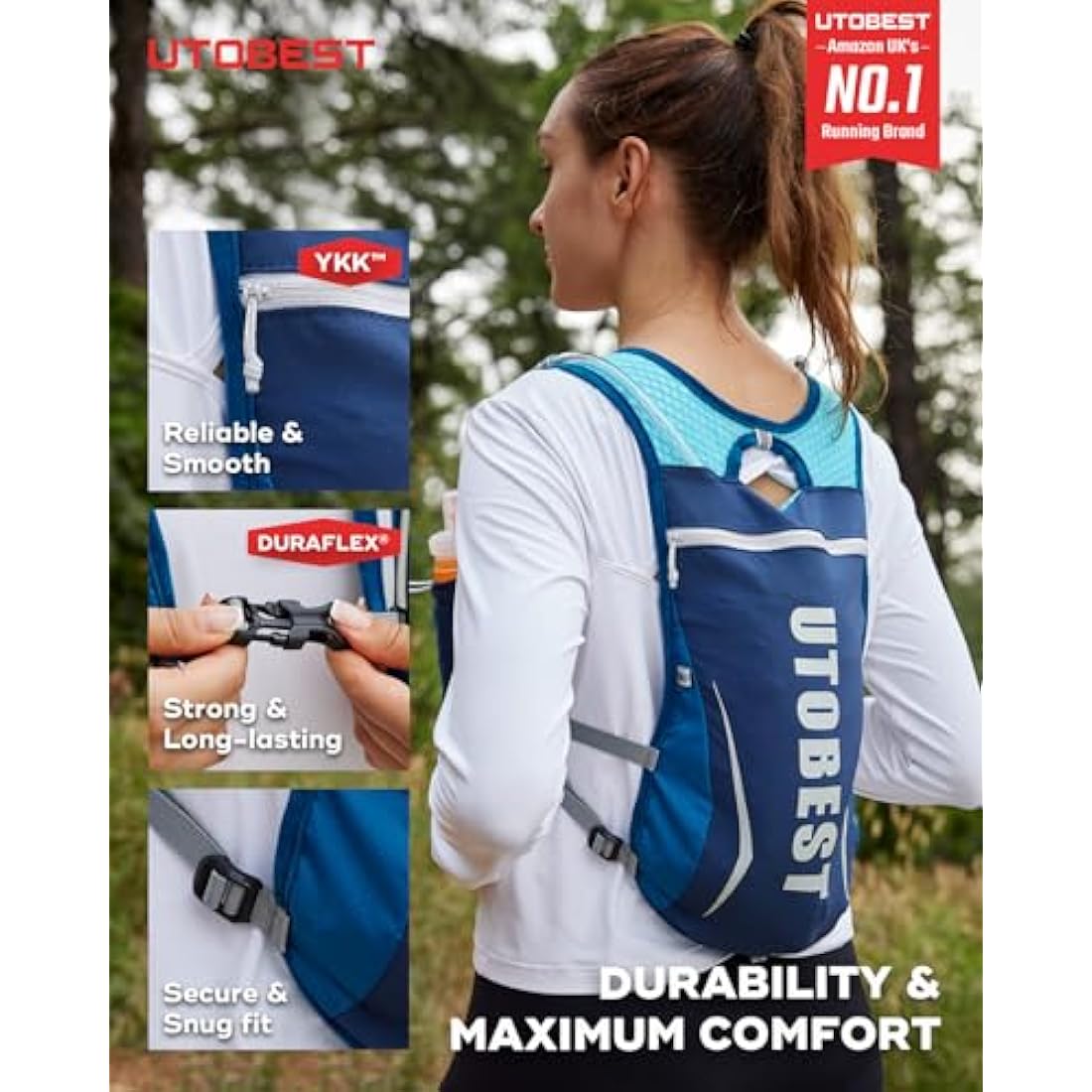 UTOBEST 5L Lightweight Running Vest | Ultralight Hydration Backpack