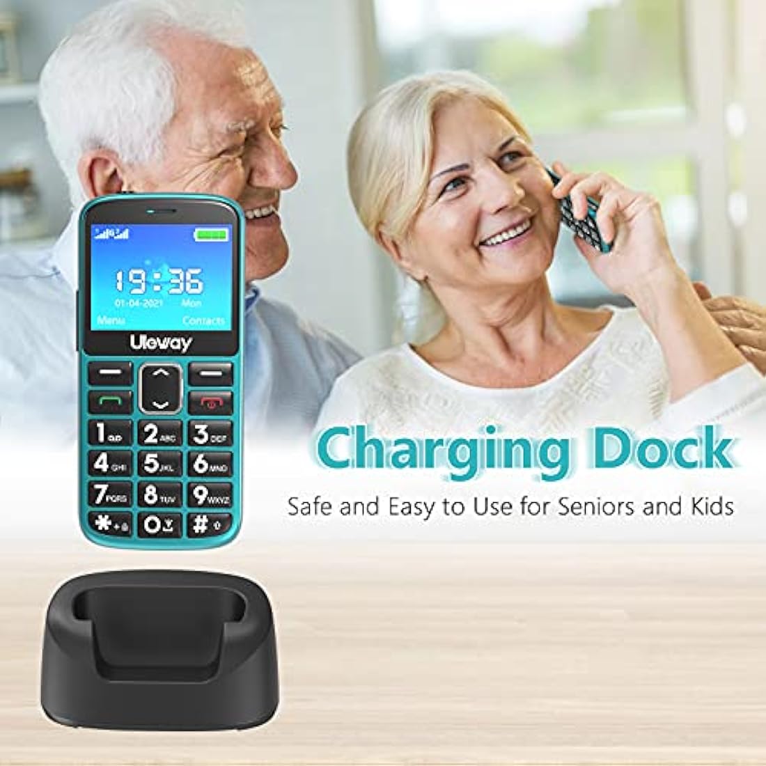 Uleway Big Button Senior Mobile Phone | Unlocked Dual SIM with SOS & Dock
