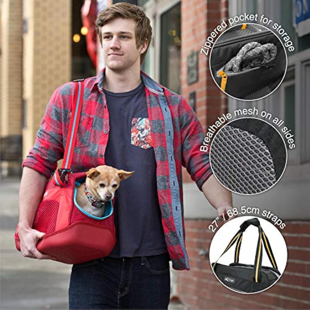 Kurgo Explorer Dog & Cat Carrier – Waterproof Bottom Travel Bag, Black
