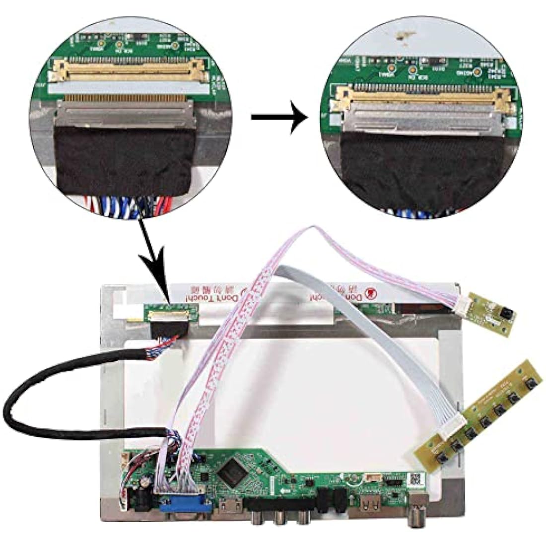 VSDISPLAY LVDS Controller Board | 40-Pin 1600x900 VGA AV USB LCD Driver