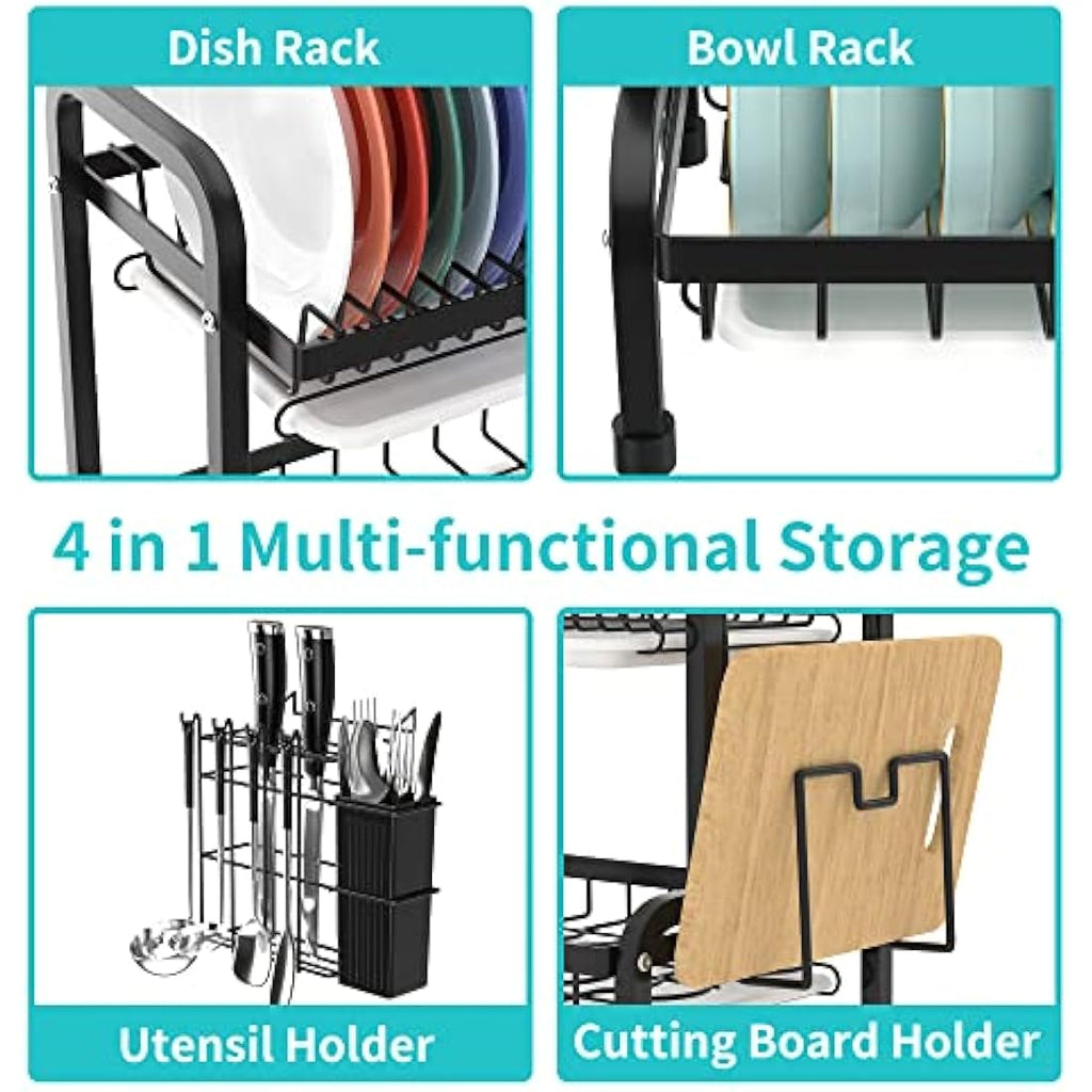 Niffgaff 2-Tier Stainless Steel Dish Drying Rack with Drip Tray