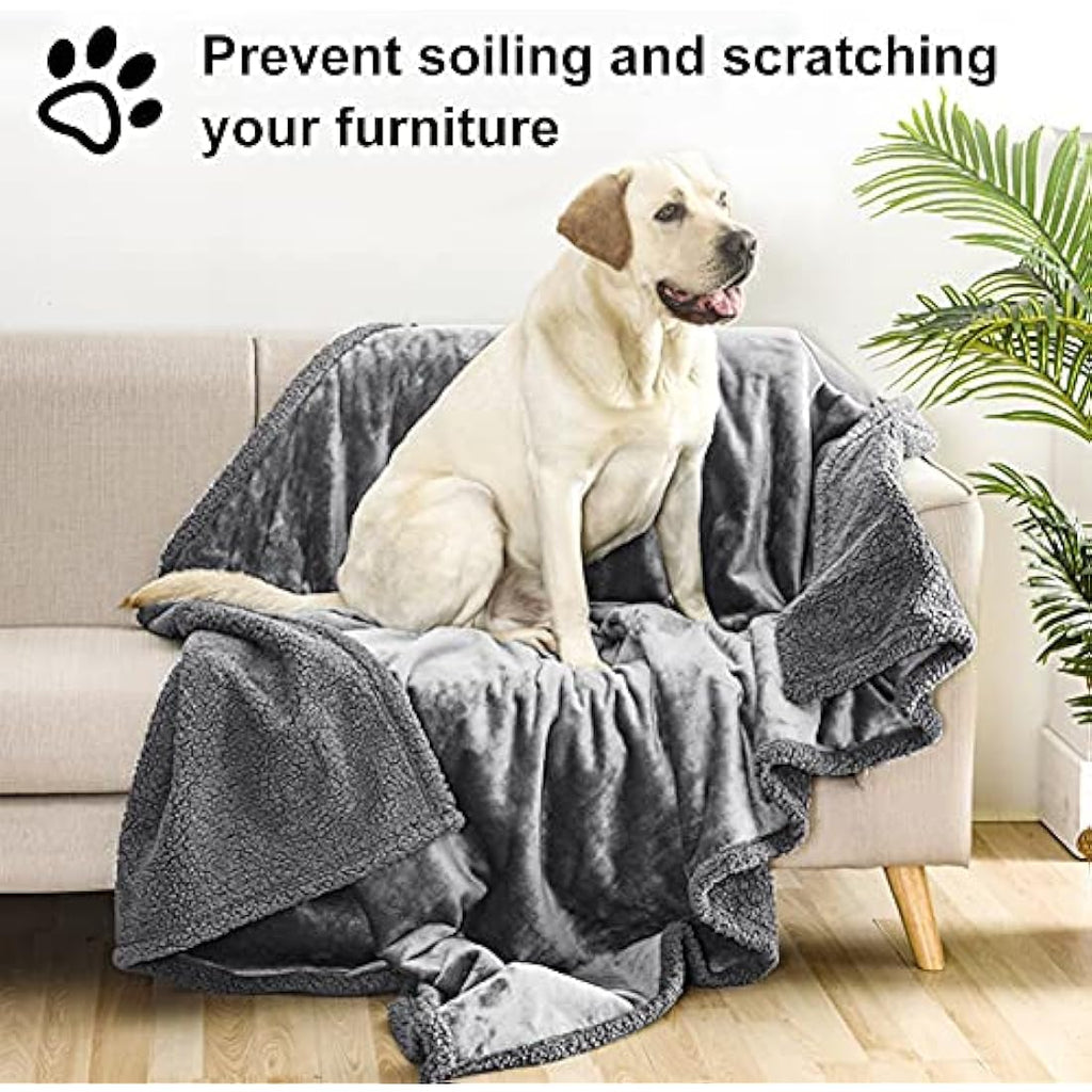 Waterproof Dog Blanket – Sherpa Fleece Pet Throw, XX Large