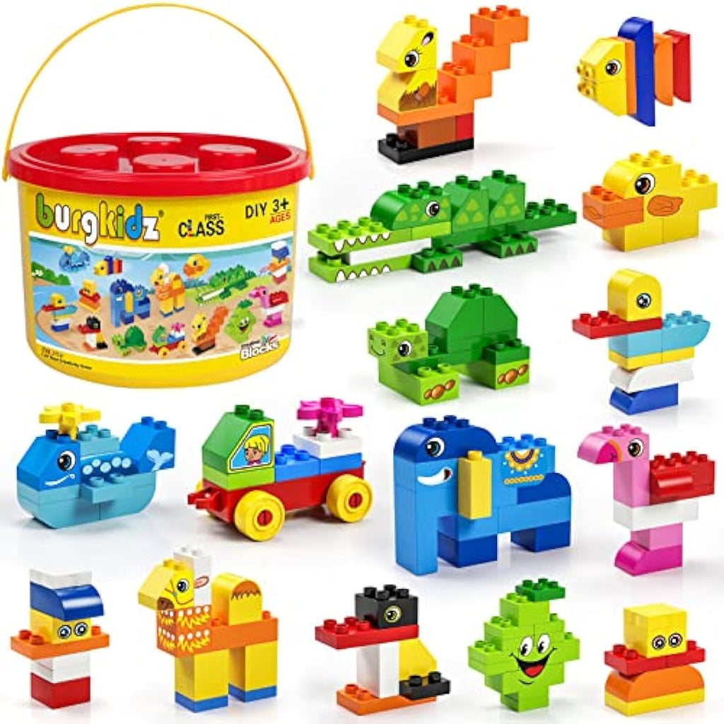 burgkidz Big Building Blocks - 135 Piece Toddler Construction Toy Set