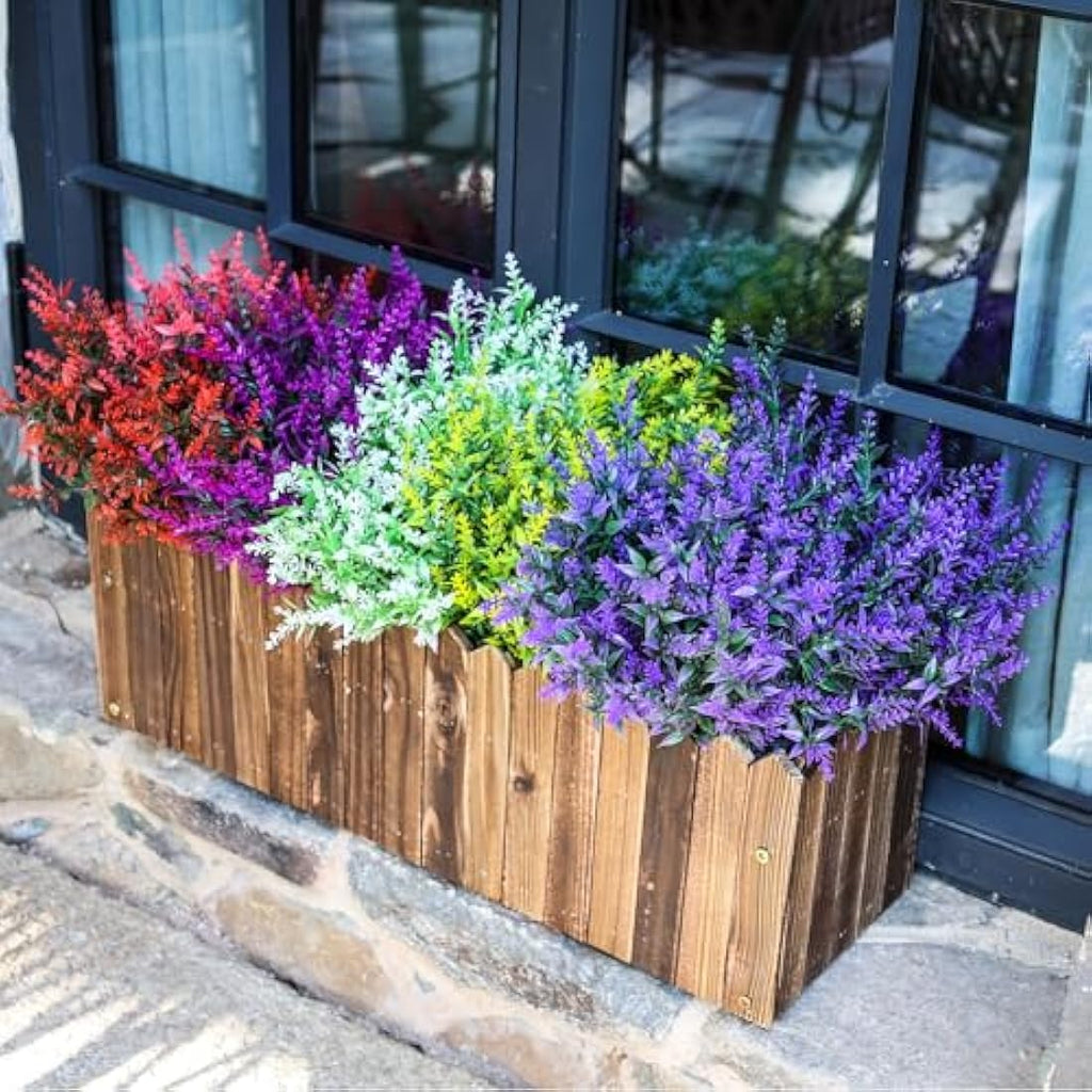 20 Bundles Artificial Lavender Flowers | UV Resistant Shrub