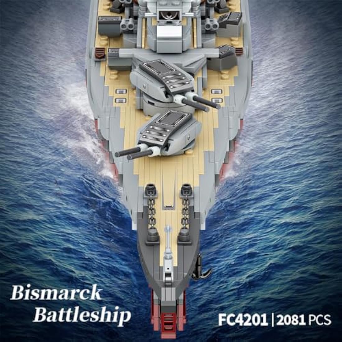 MISINI Bismarck Battleship Model – 2081 PCS WWII Military Building Blocks