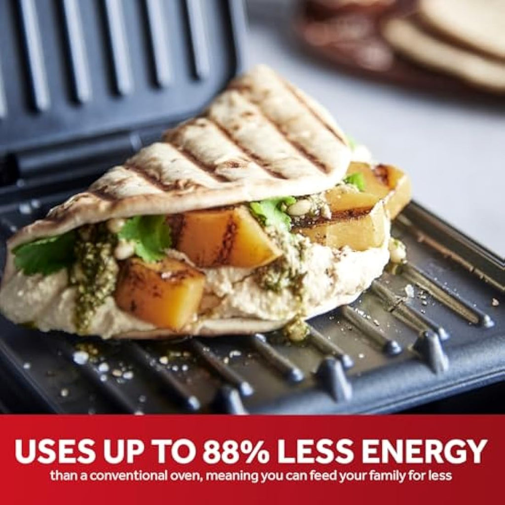 George Foreman Small Electric Fit Grill | Non-Stick Panini Press, Black