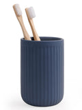 Autumnlife Ceramic Toothbrush Holder – 12 oz Matte Blue Bathroom Tumbler