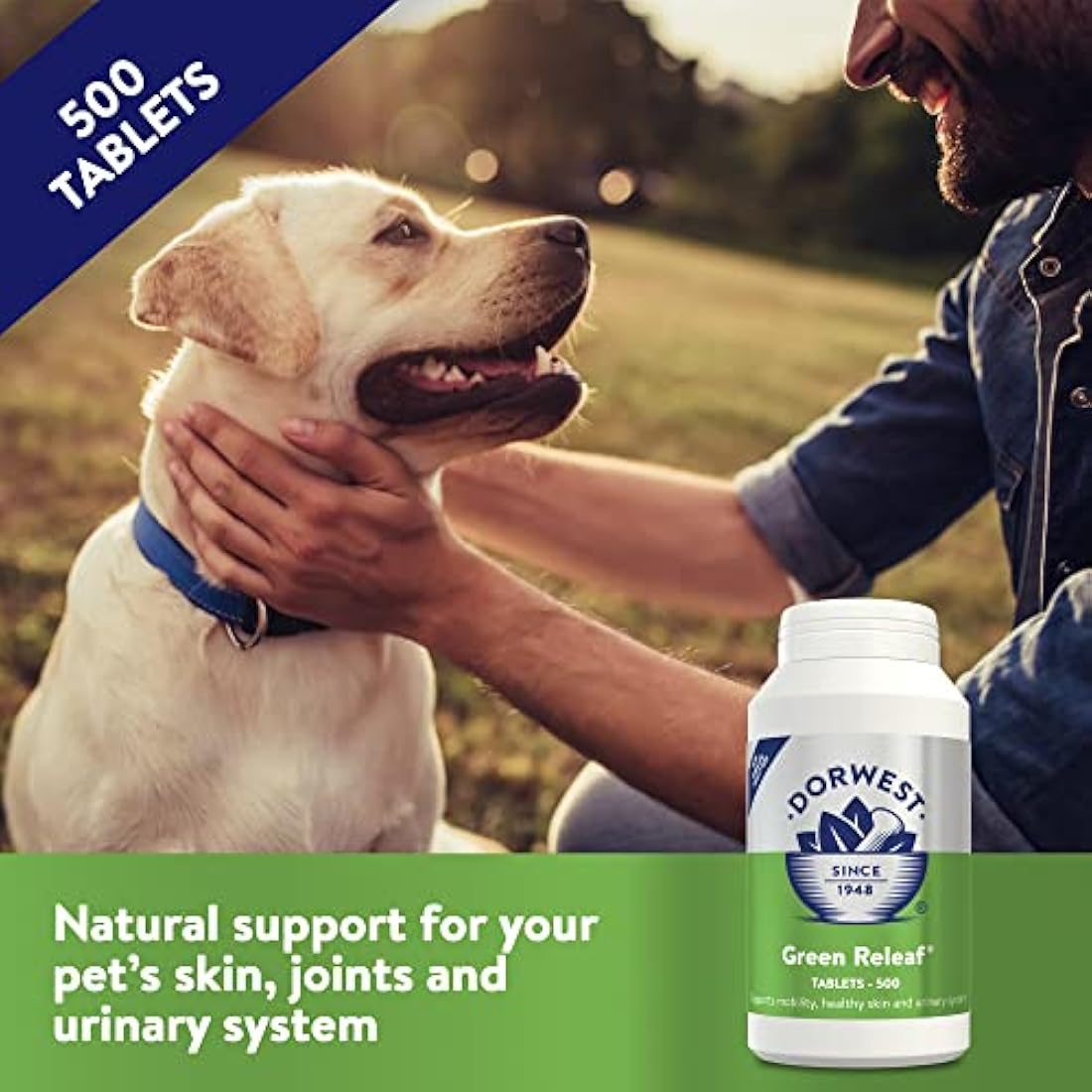 Dorwest Green Releaf Tablets - Natural Joint & Skin Support for Pets, 500ct