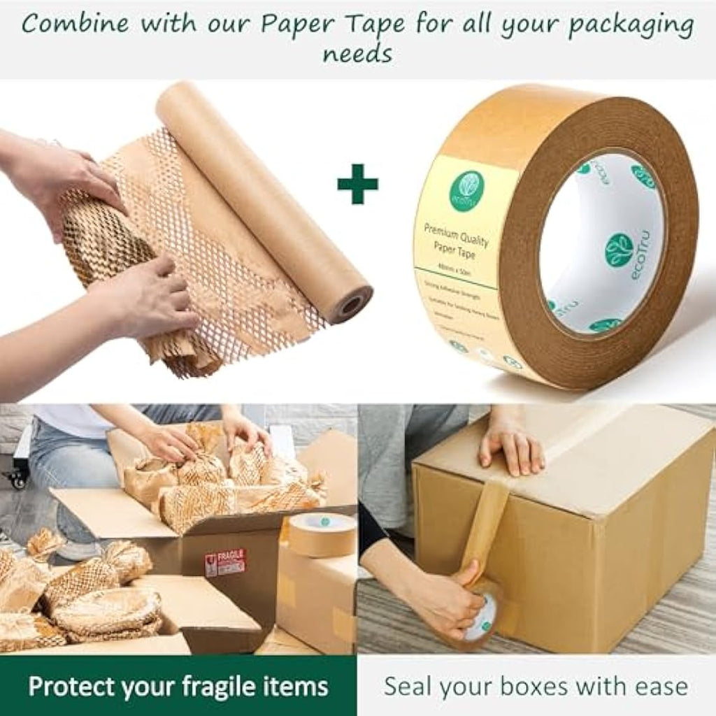 ecoTru Honeycomb Packing Paper | 36cm x 40m Recyclable Cushioning Wrap