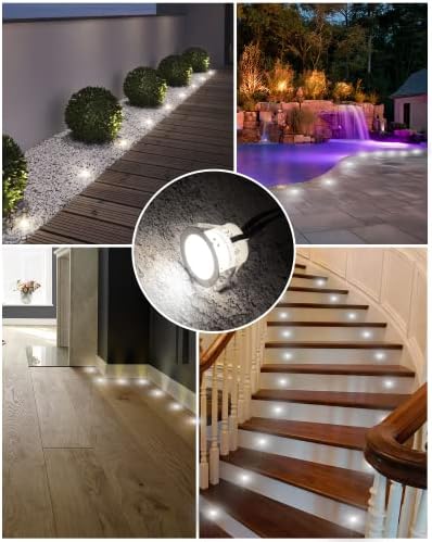 HIBOITEC 16Pcs LED Decking Lights – IP67 Waterproof Cool White Plinth Kit