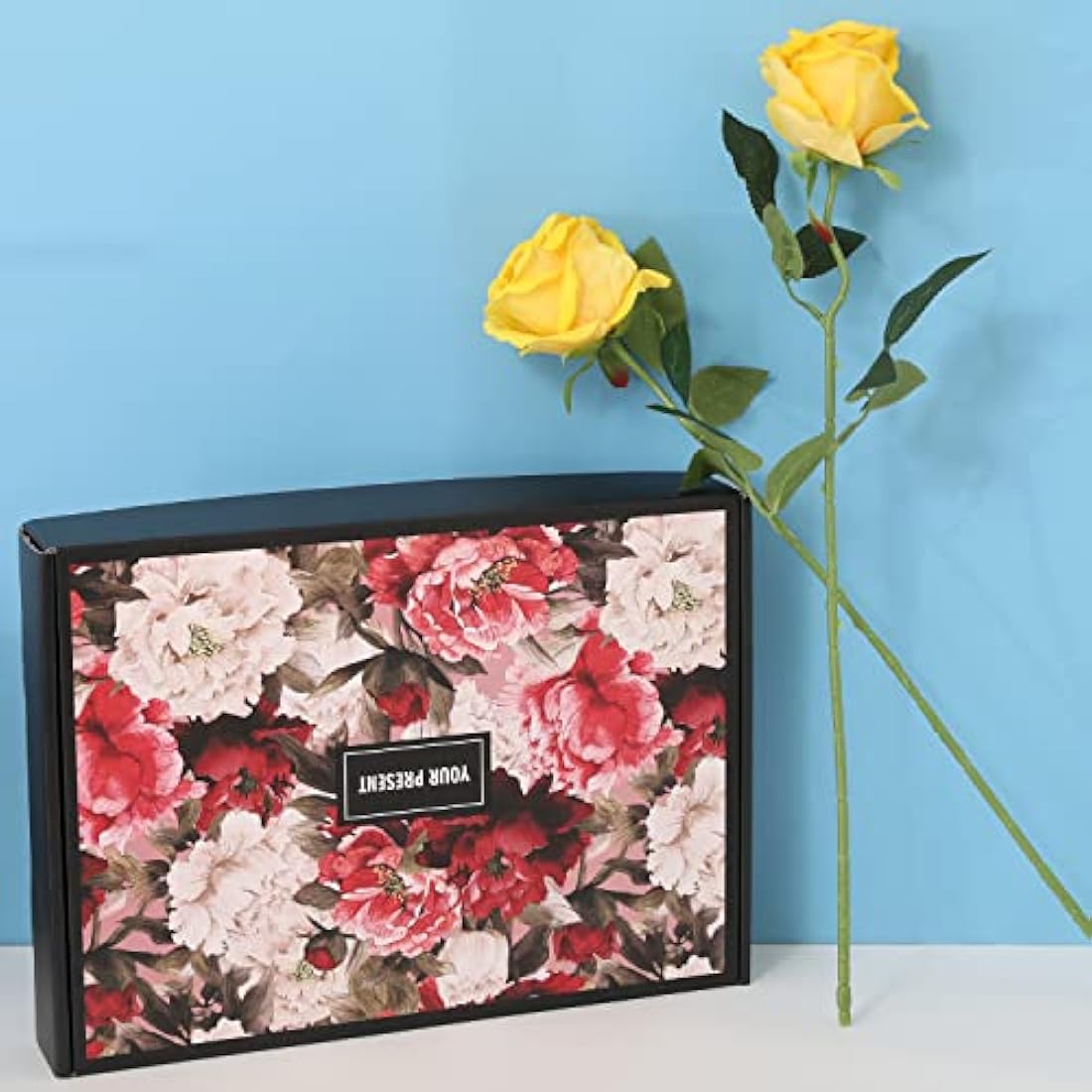 Jolof Store 15Pcs Real Touch Velvet Artificial Roses - Yellow Silk Flowers