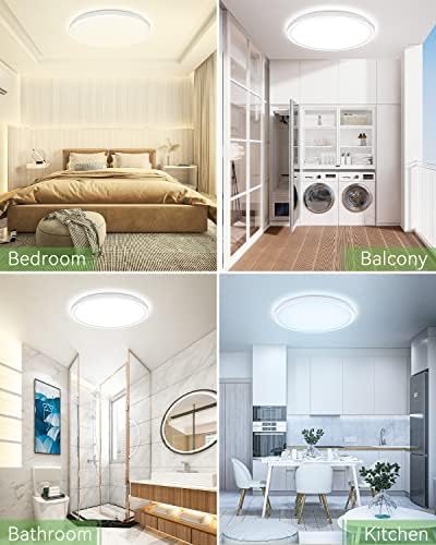 Zemty 2-Pack 29W LED Ceiling Light | 3-Color Flush Mount Round 30cm
