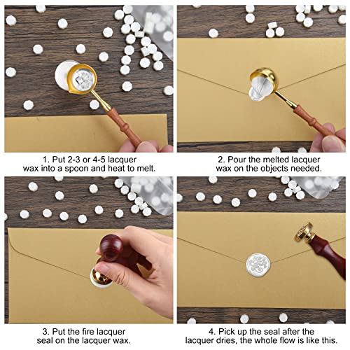 Jolof Store Sealing Wax Beads Kit – 300 Pcs Octagon Wax with Melting Spoon