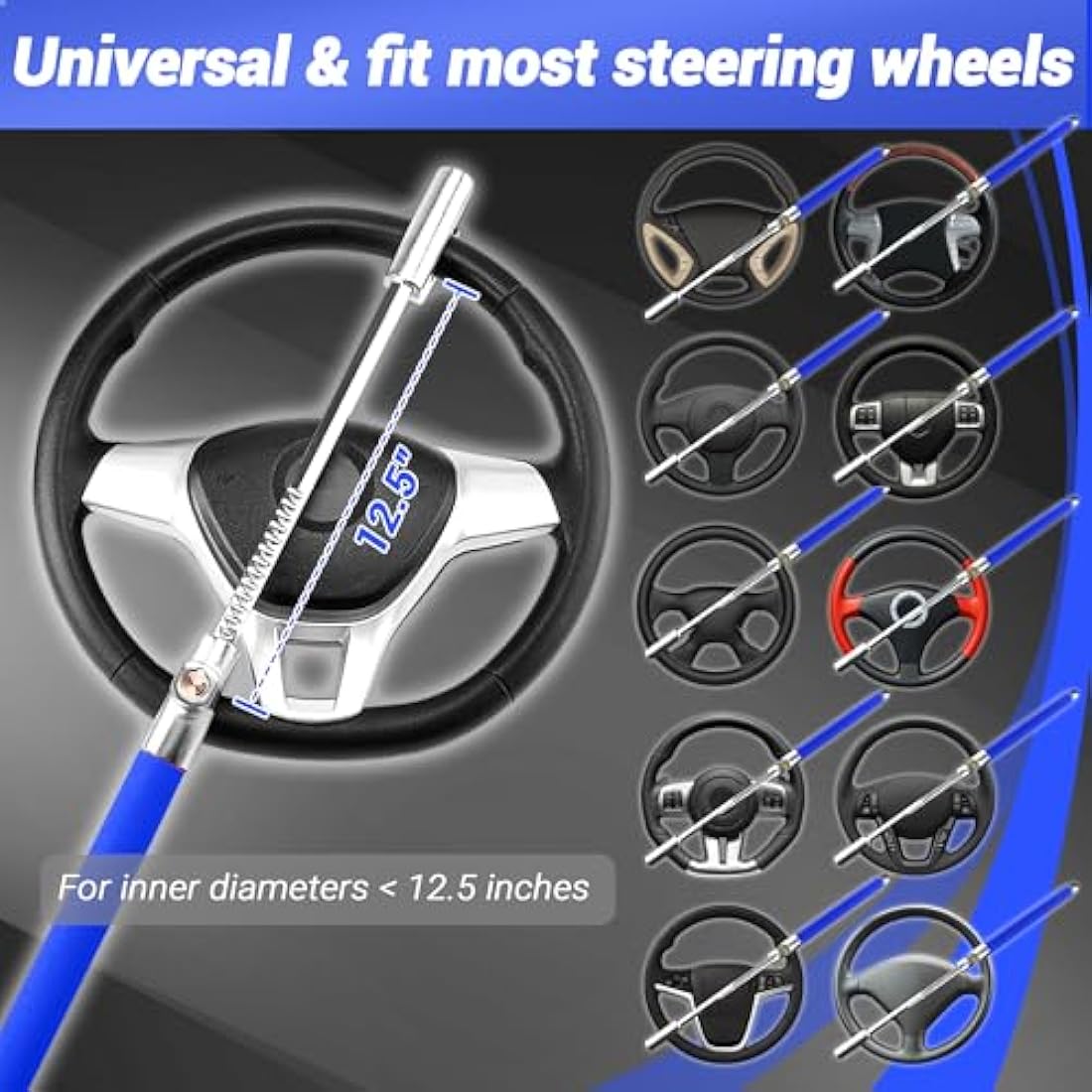 Turnart Steering Wheel Lock – Universal Anti-Theft Device with Safety Hammer