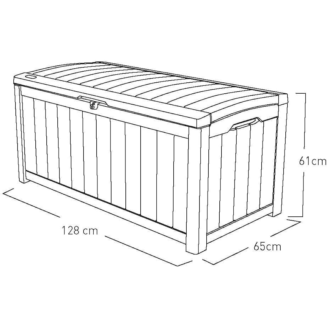Keter Glenwood 390L Outdoor Garden Storage Box - Brown Resin Deck Chest