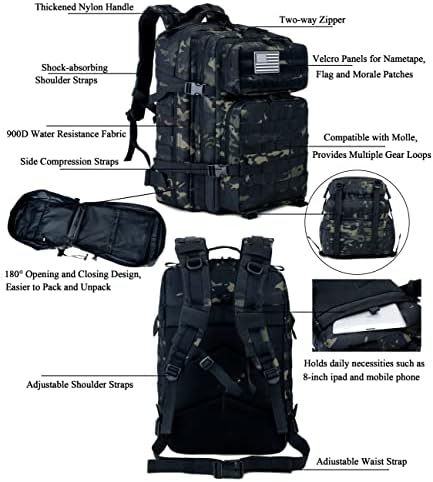 Military Tactical Backpack | 45L Molle Army Rucksack