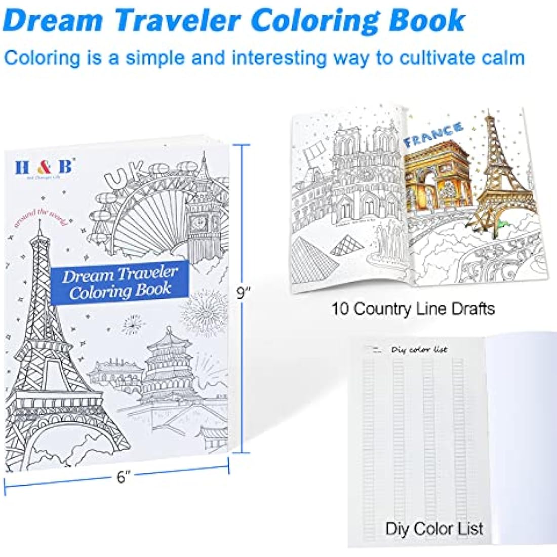 H & B 180-Piece Oil Based Coloured Pencils Set for Artists |