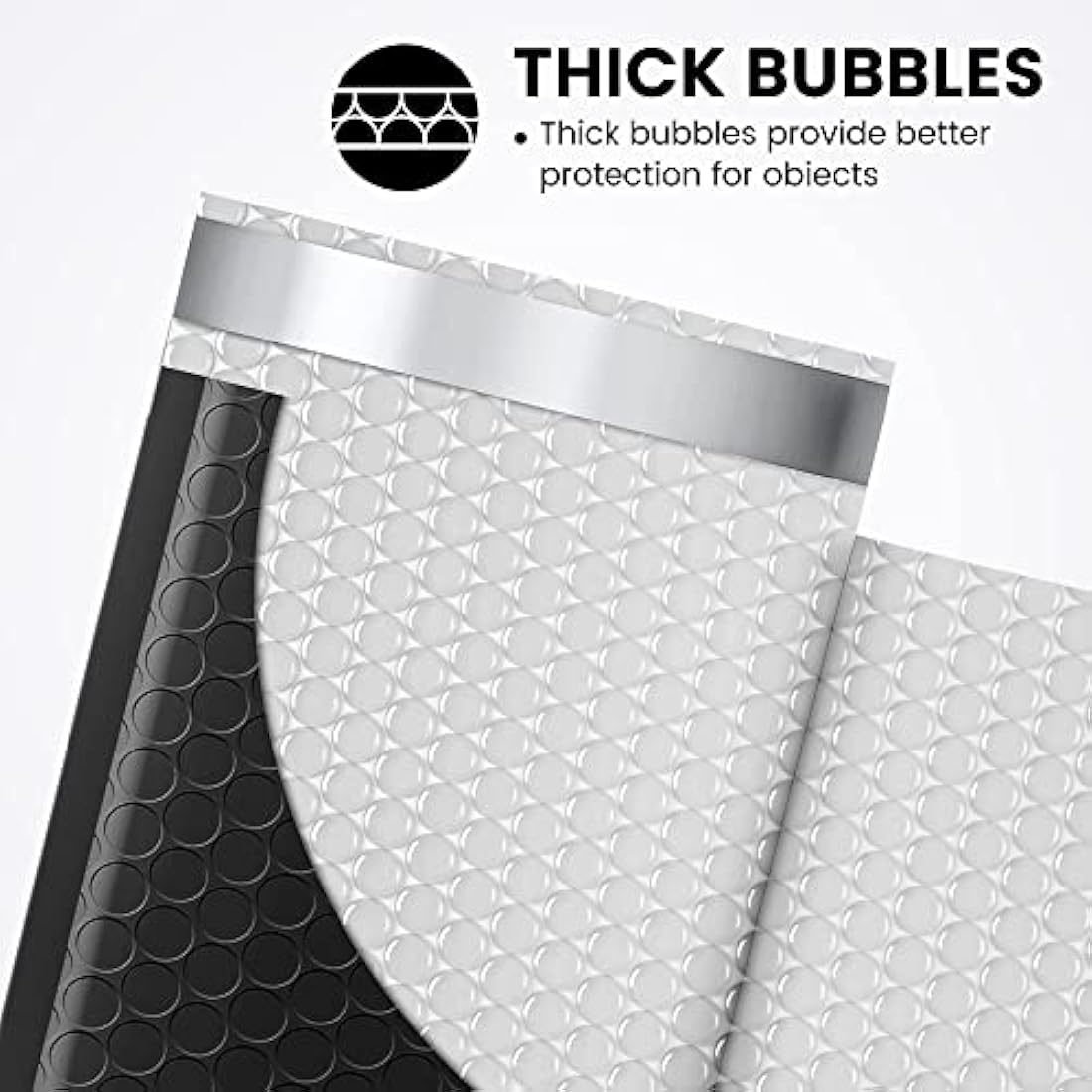 Switory Black Bubble Mailers 4x8 Inch | 100 Pack Padded Poly Envelopes