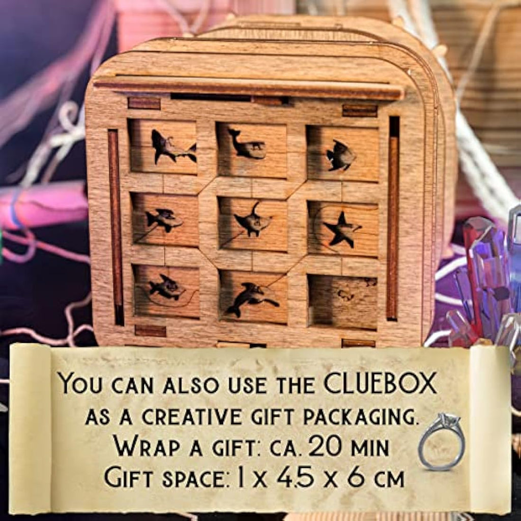 iDventure Cluebox: Davy Jones Locker Wooden Escape Room Puzzle Box