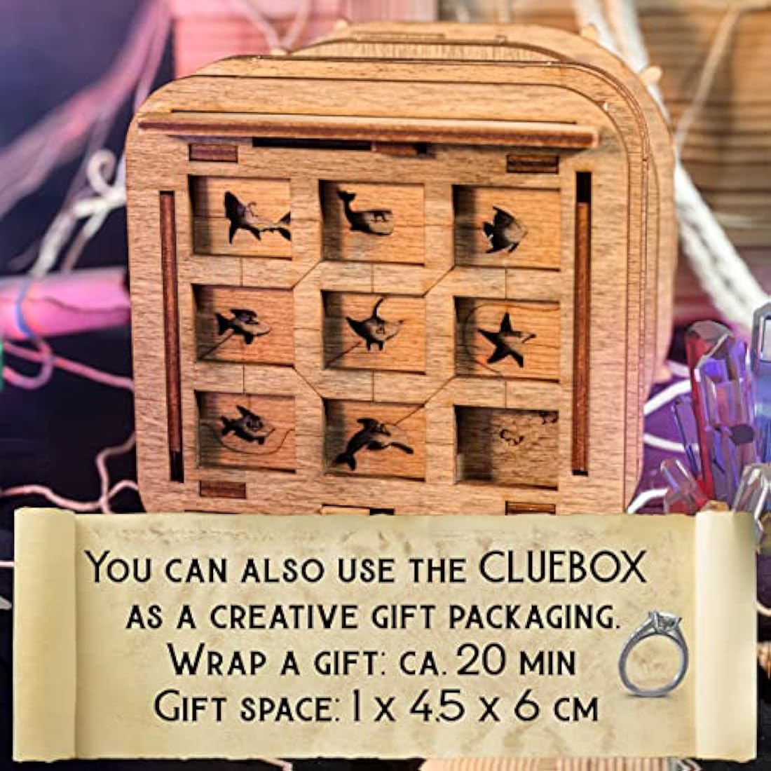iDventure Cluebox: Davy Jones Locker Wooden Escape Room Puzzle Box