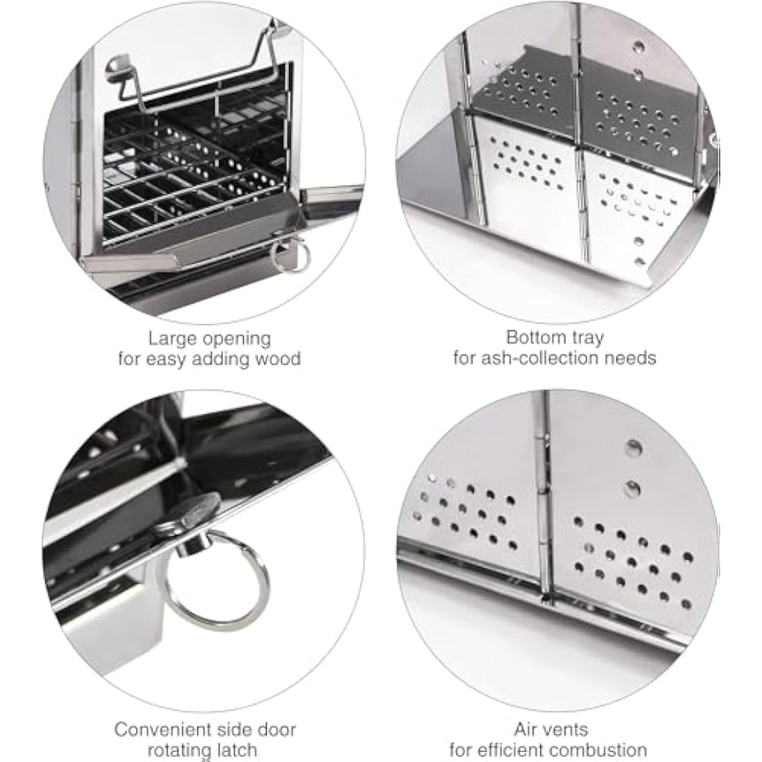 REDCAMP Wood Burning Camping Stove | Portable Stainless Steel Grill