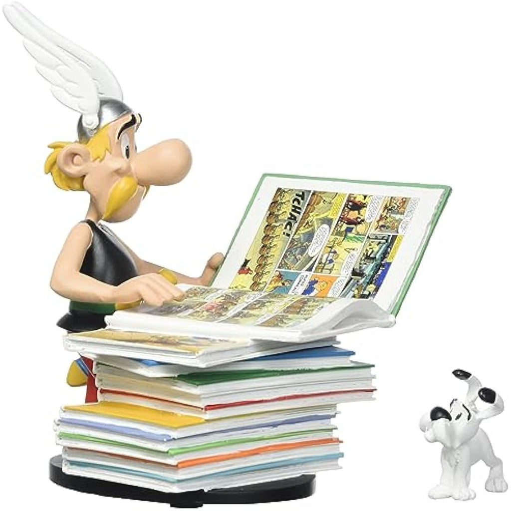 Asterix Sits on Stack of Books Collectible Figurine by Plastoy