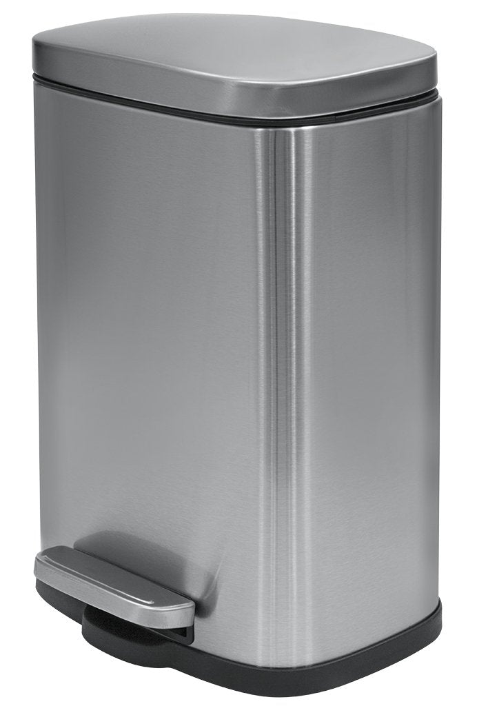 Spirella Collection Akira Pedal Bin, 21.4 x 17.6 x 30 cm 5 Litres, Steel, Matt Chrome - image 3