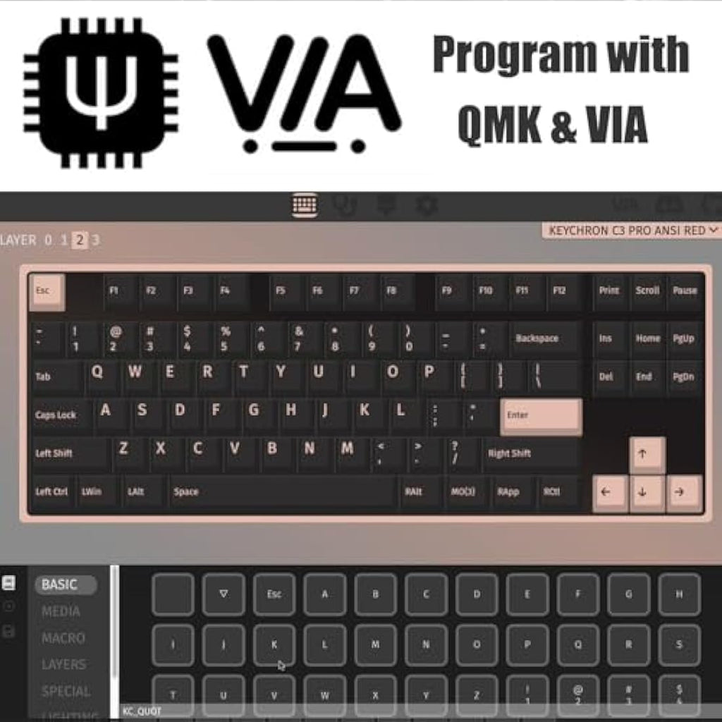Keychron C3 Pro TKL Mechanical Gaming Keyboard | Gasket Mount QMK/VIA