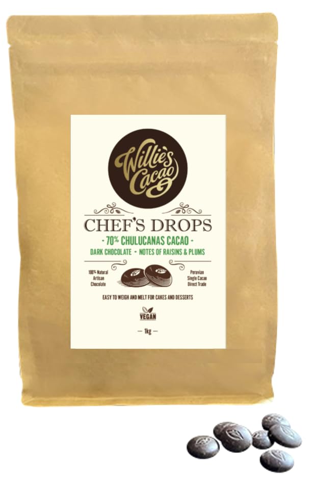 Willie's Cacao Chulucanas 70% Dark Chocolate Chef's Drops - 1kg