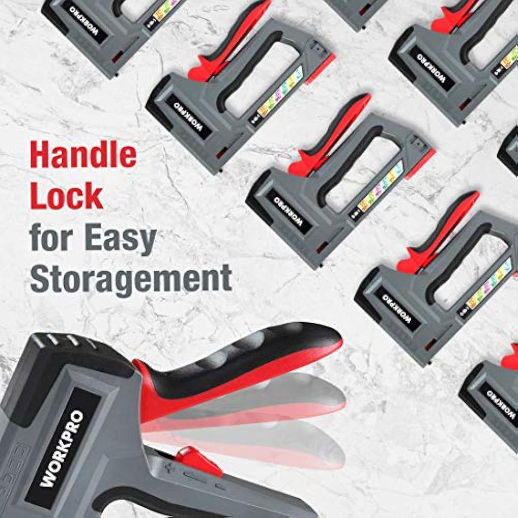 WORKPRO 6-in-1 Manual Wall Stapler with 4000 Staples for Upholstery