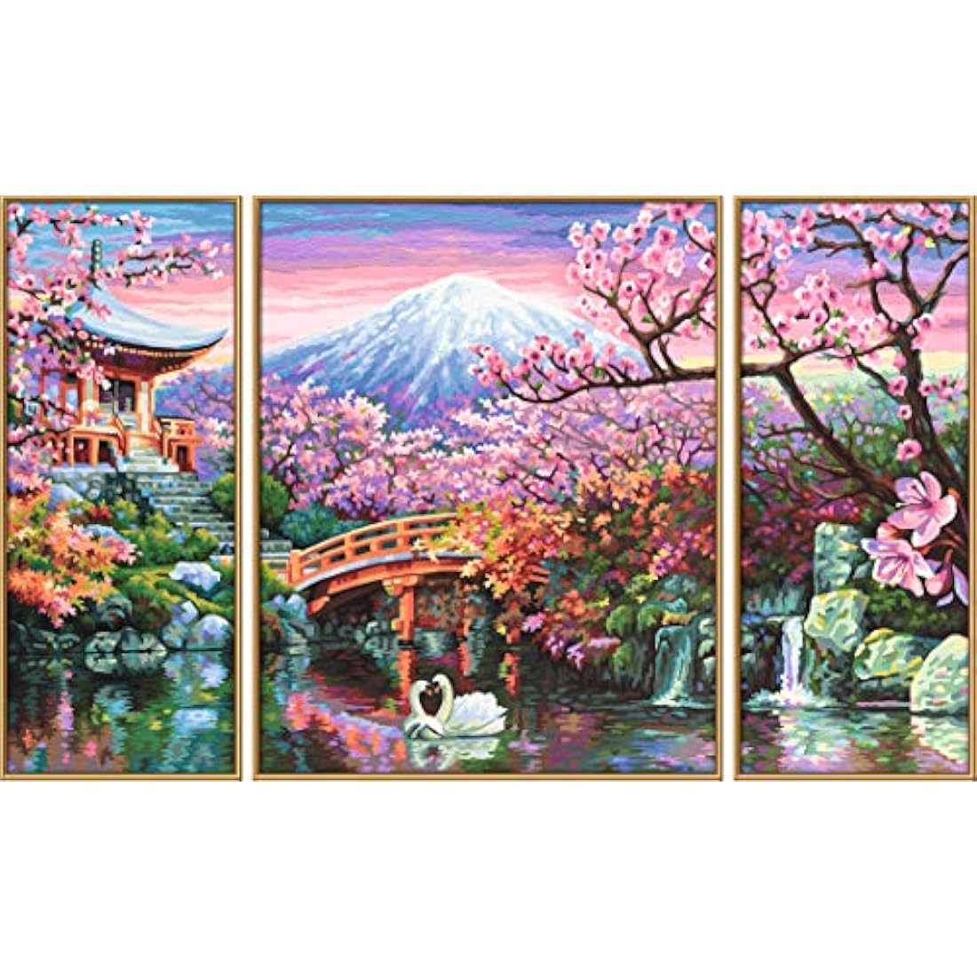 Schipper Paint by Numbers Kit – Cherry Blossoms Triptych Canvas, 50x80cm