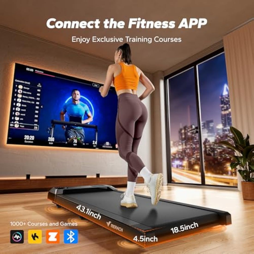 MERACH Walking Pad – Under Desk Treadmill with App & Remote Control