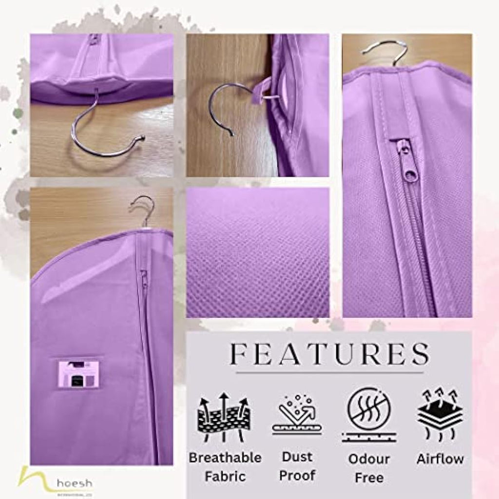 Breathable Wedding Dress & Prom Gown Garment Bag - Lilac
