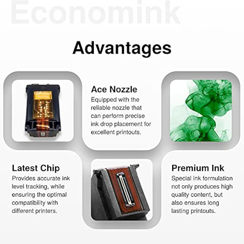 Economink PG-575XL Black Ink Cartridges for Canon PIXMA TS3550i (2 Pack)