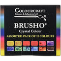 Brusho Crystal Colour Powder - Assorted 12 Pack - Non-Toxic Art Paint