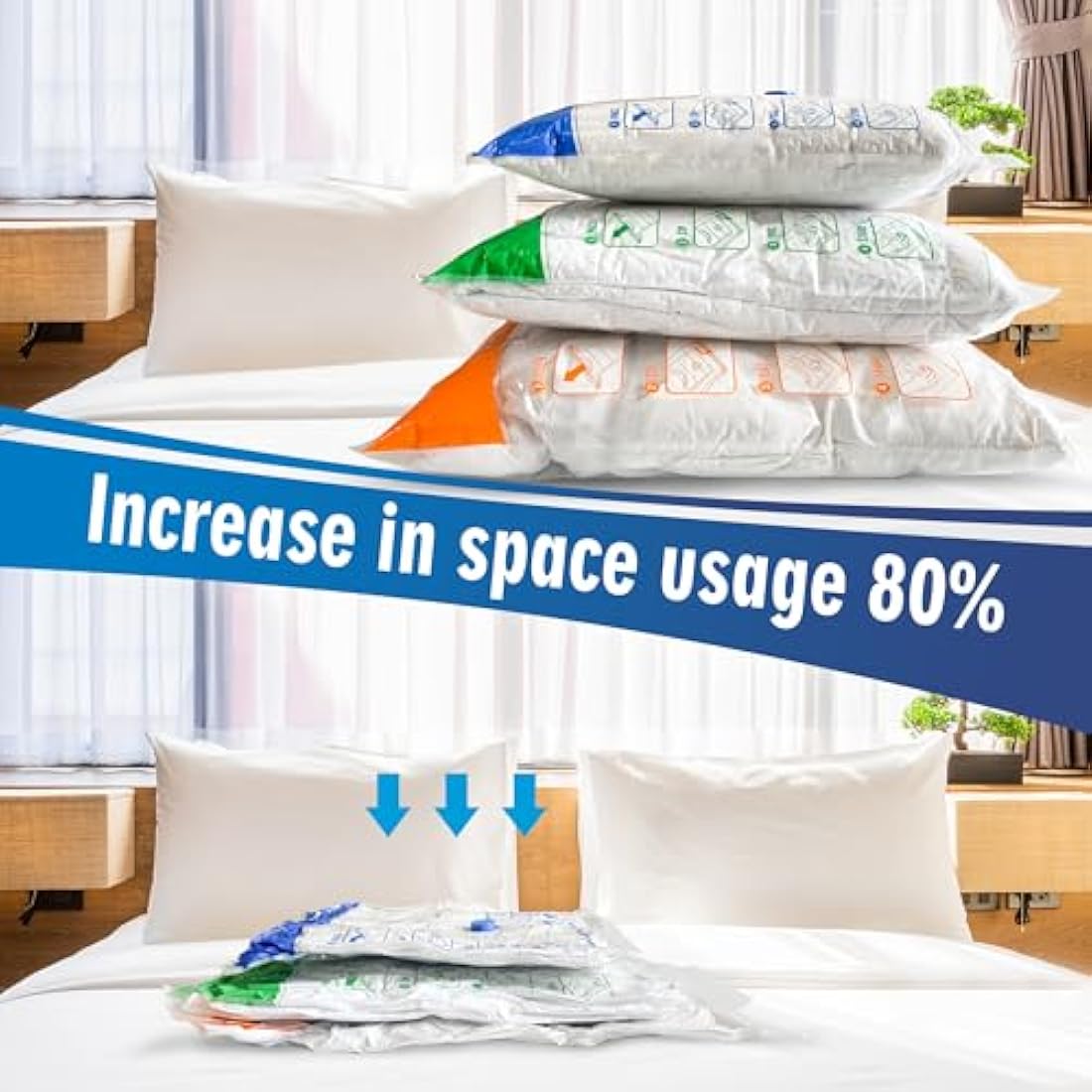 Vacuum Storage Bags – 9 Pack Reusable Space Saver Bags