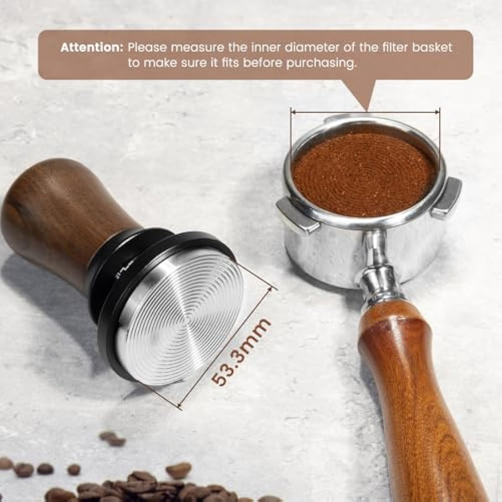 NOTSEK 54mm Calibrated Espresso Tamper – 30lb Spring Loaded Ripple Base