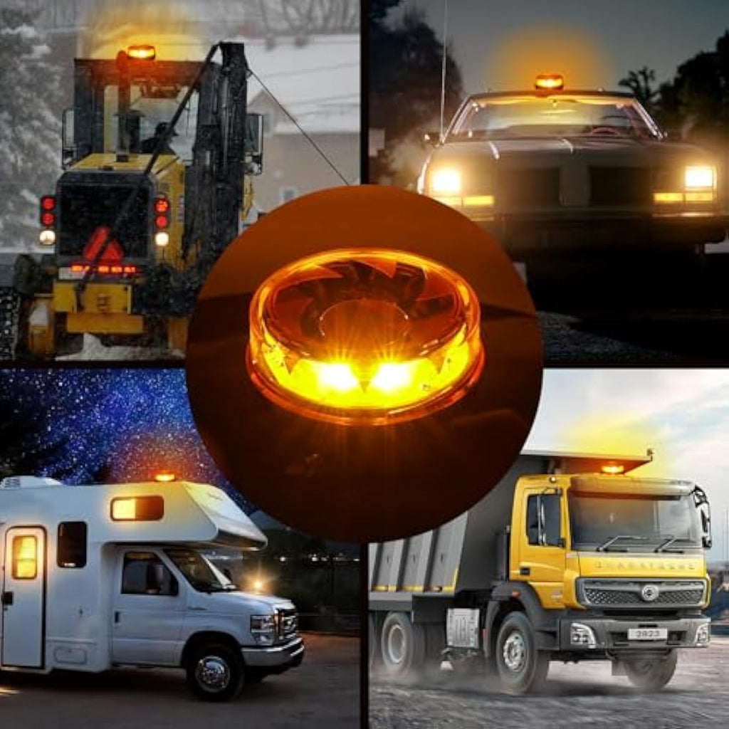 LED Amber Warning Beacon – 12/24V IP67 Waterproof Light