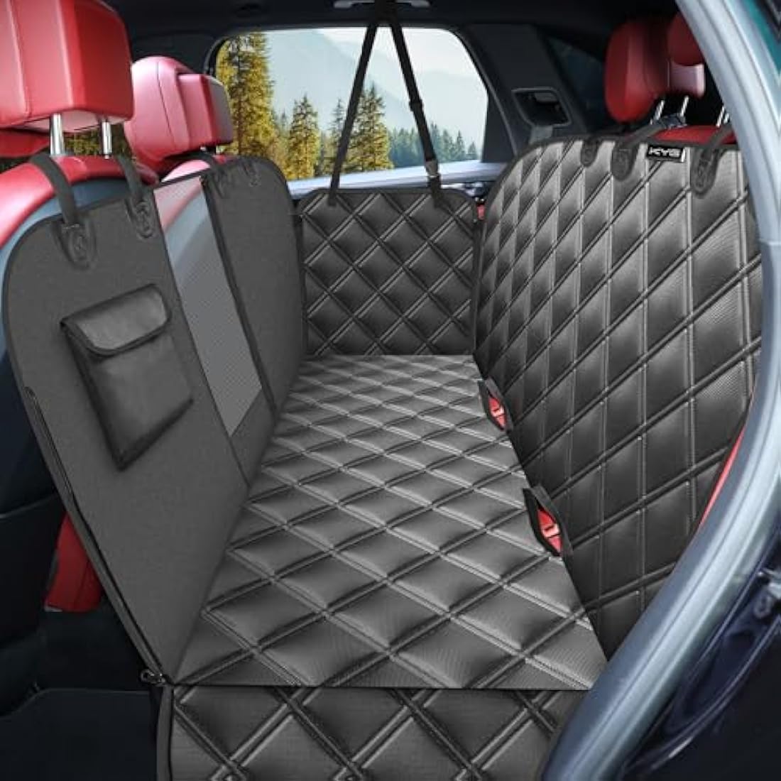 KYG Waterproof Dog Car Seat Cover | Mesh Window Hammock for SUV & Truck