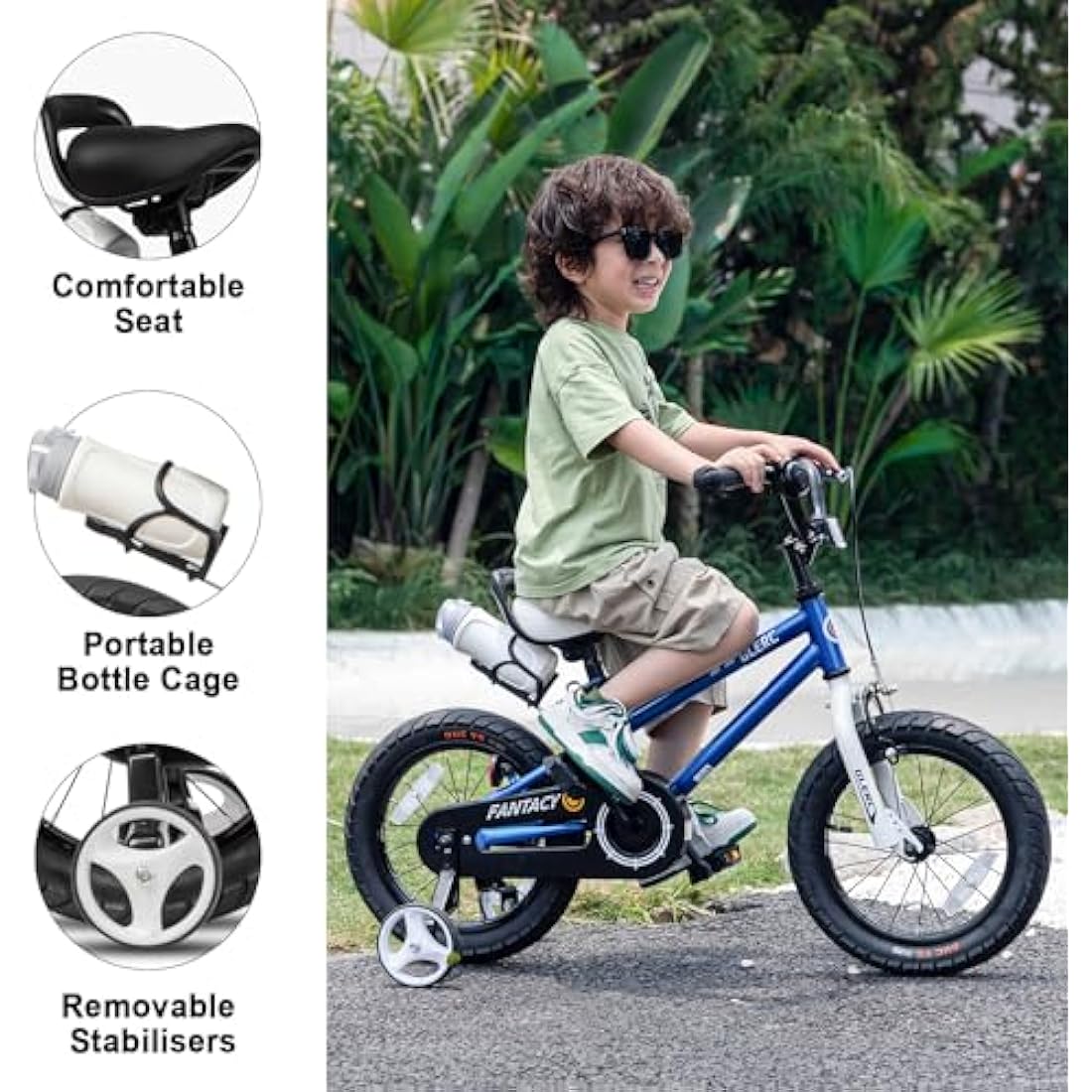 Glerc Fantasy 16 Inch Kids Bike with Stabilisers and Bottle Holder