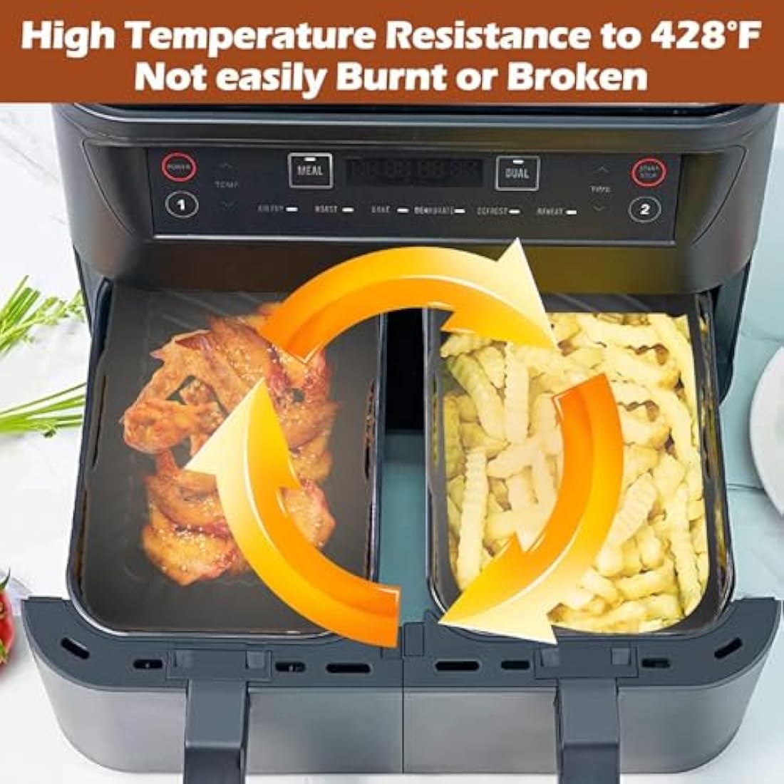 Reusable Silicone Air Fryer Liners for Ninja Dual AF300UK