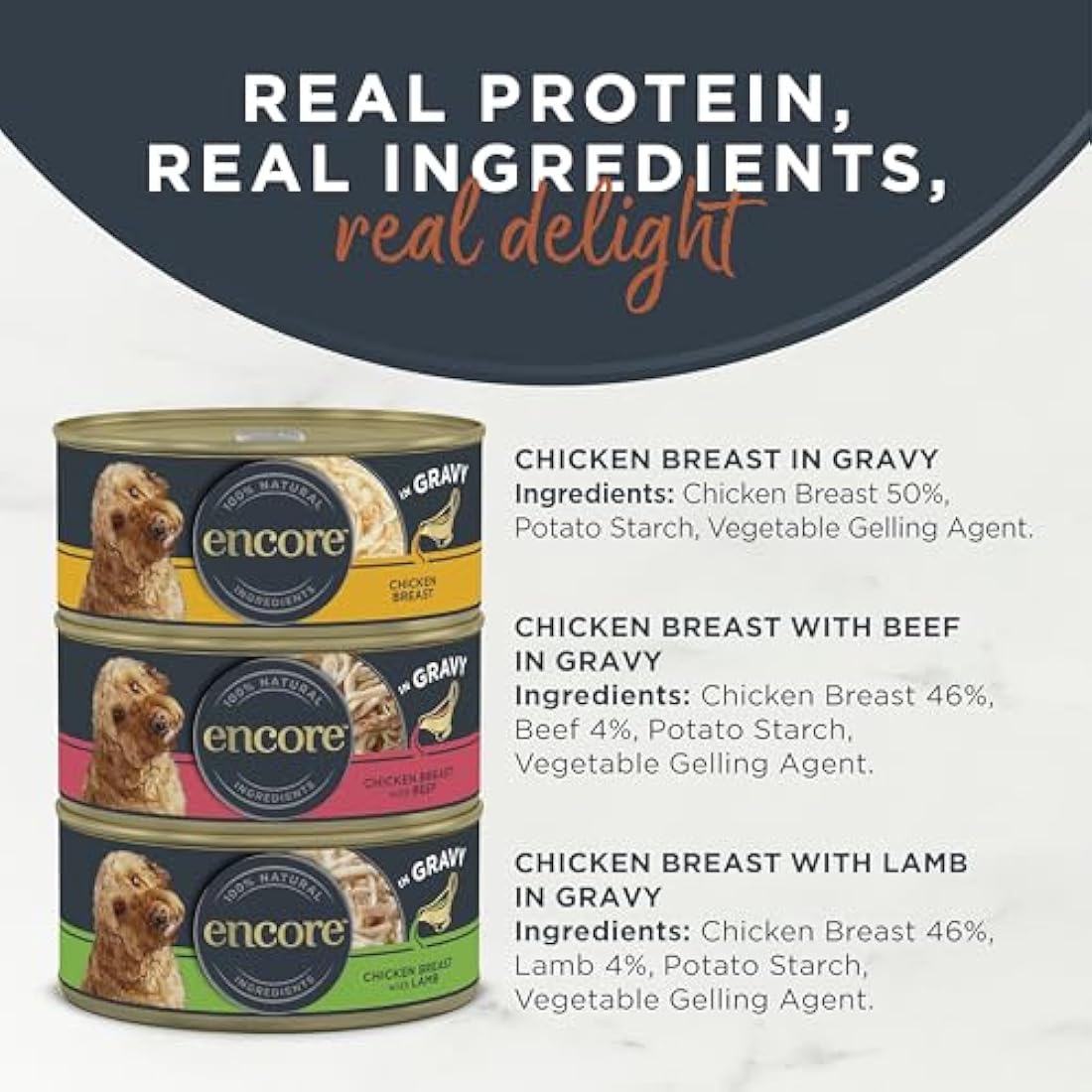 Encore Natural Wet Dog Food | Grain Free Meat Selection | 20 x 156g