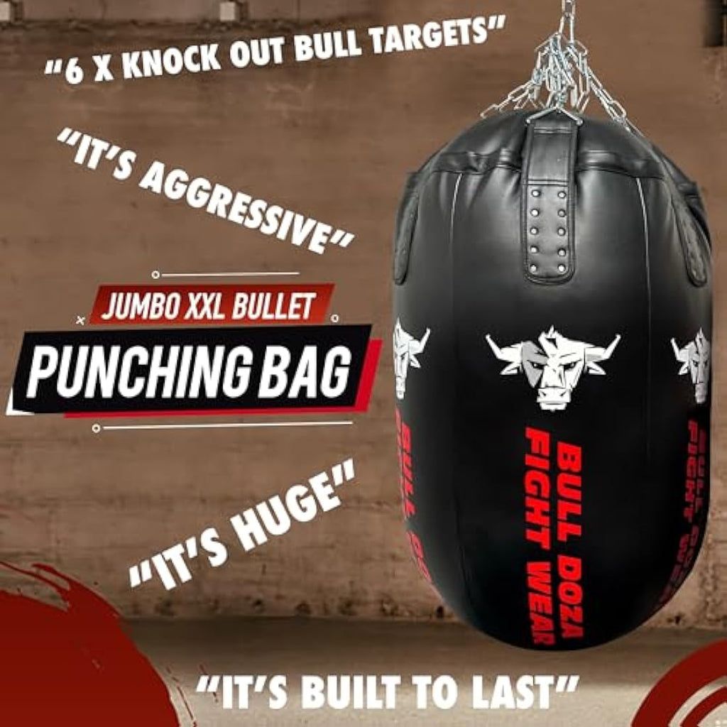 Bull Doza Bullet Punch Bag | 100kg Heavy-Duty Self-Fill Boxing Bag