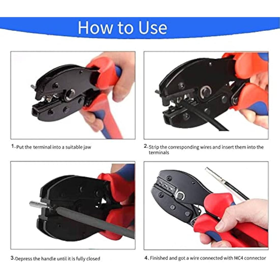 QeeHeng Solar Crimping Tool Kit | 26-10AWG Ratchet Crimper & Connectors