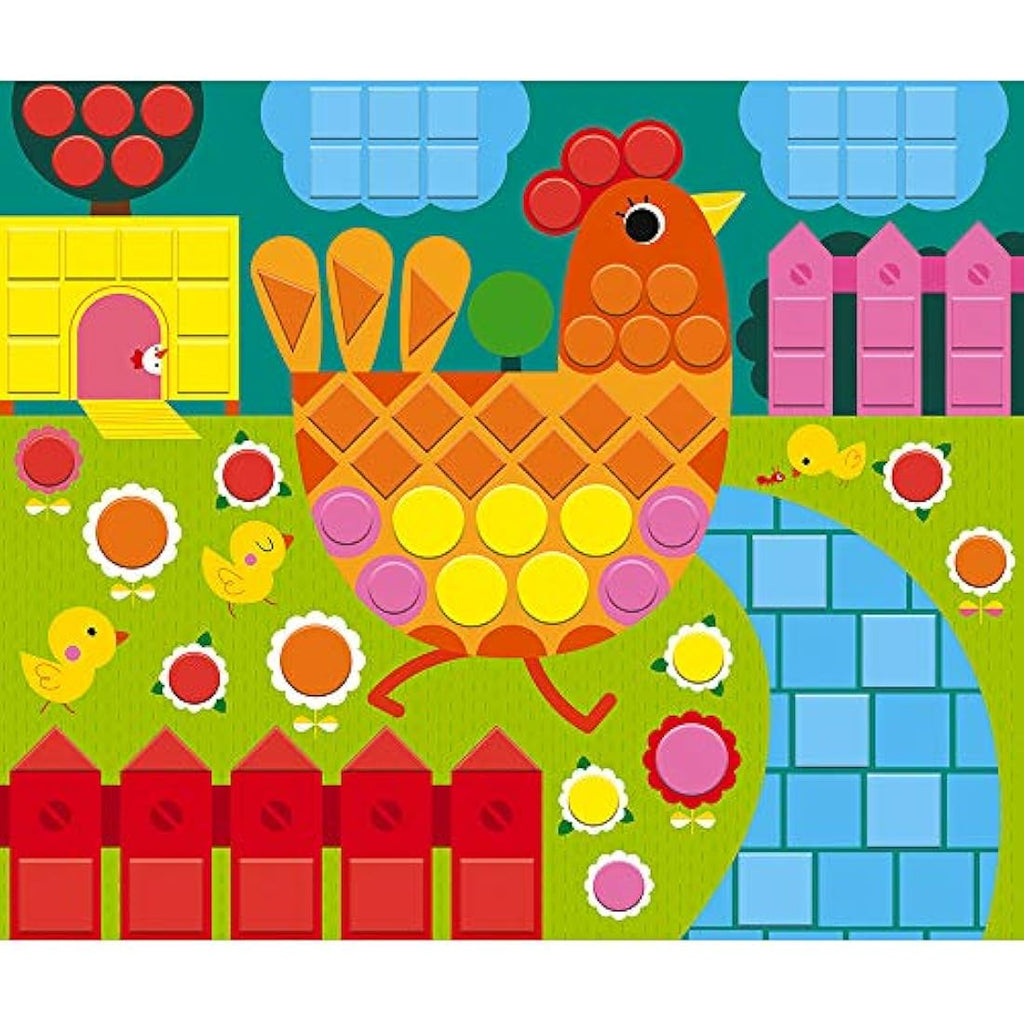 Janod Animal Mosaics Creative Kit – Kids Educational Art Activity