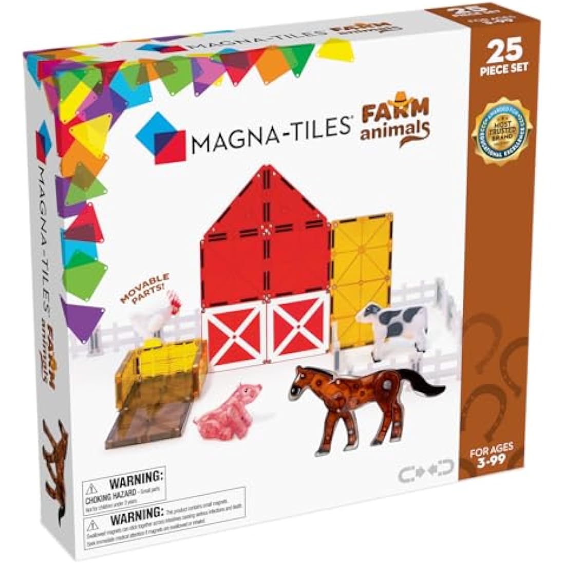 MAGNA-TILES Farm Animals Magnetic Building Set – 25-Piece STEAM Toy