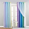 NICETOWN Kids Star Cut Out Blackout Curtains | Thermal Eyelet Drapes, 2 Panels
