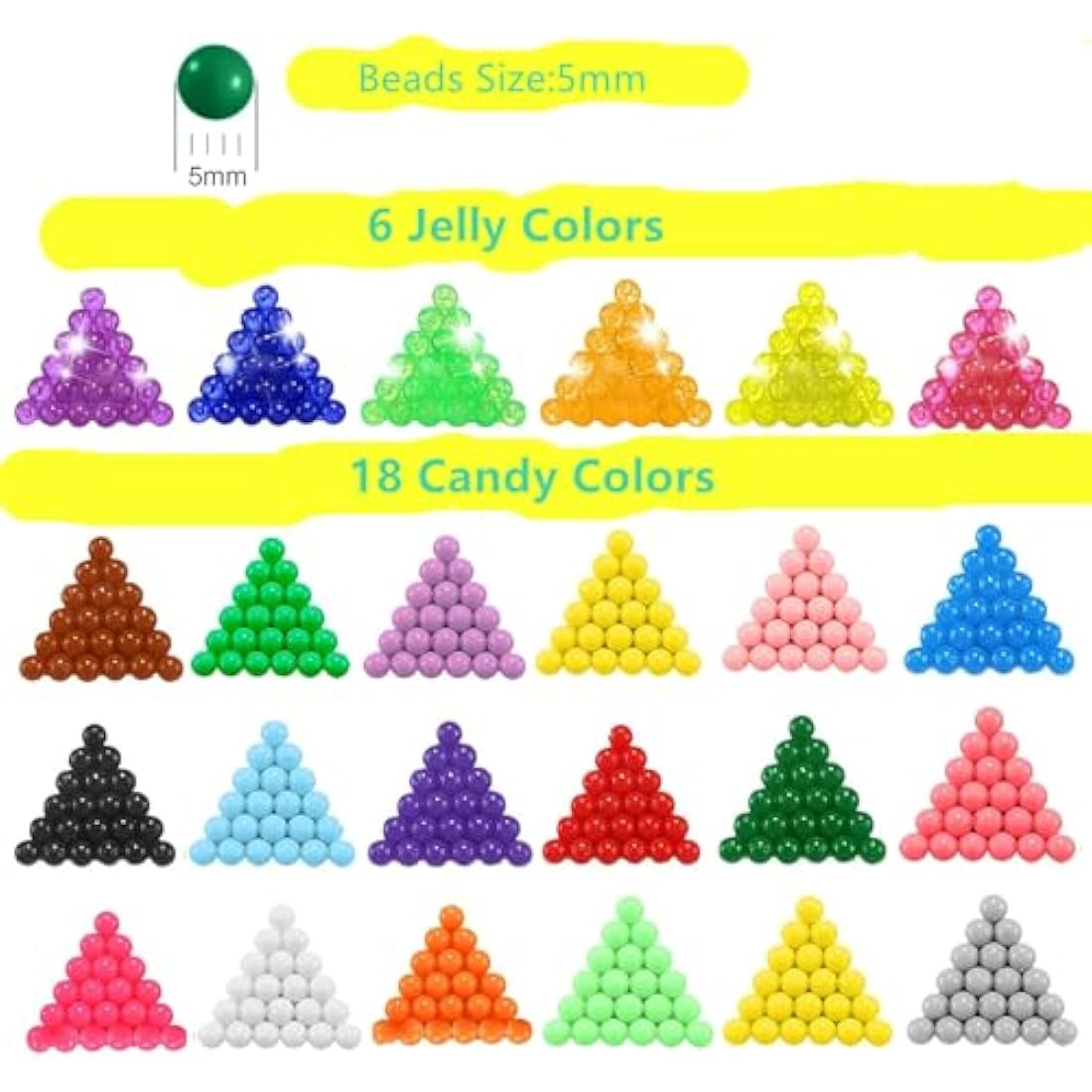 Vytung Water Fuse Beads Kit - 3600pcs 24 Colors Kids Craft Set